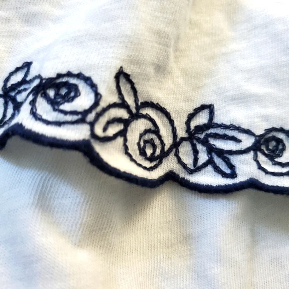 J. CREW On/Off Shoulder Embroidered Peasant Top M - Picture 10 of 10